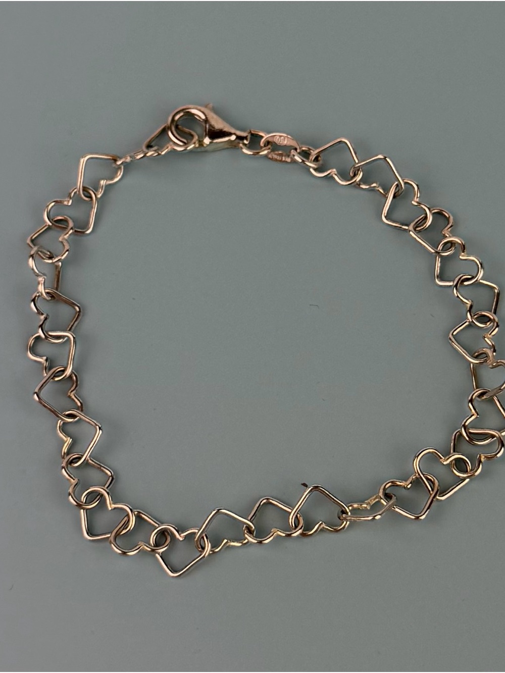 Intertwined Hearts Sterling Silver Chain Bracelet